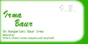 irma baur business card